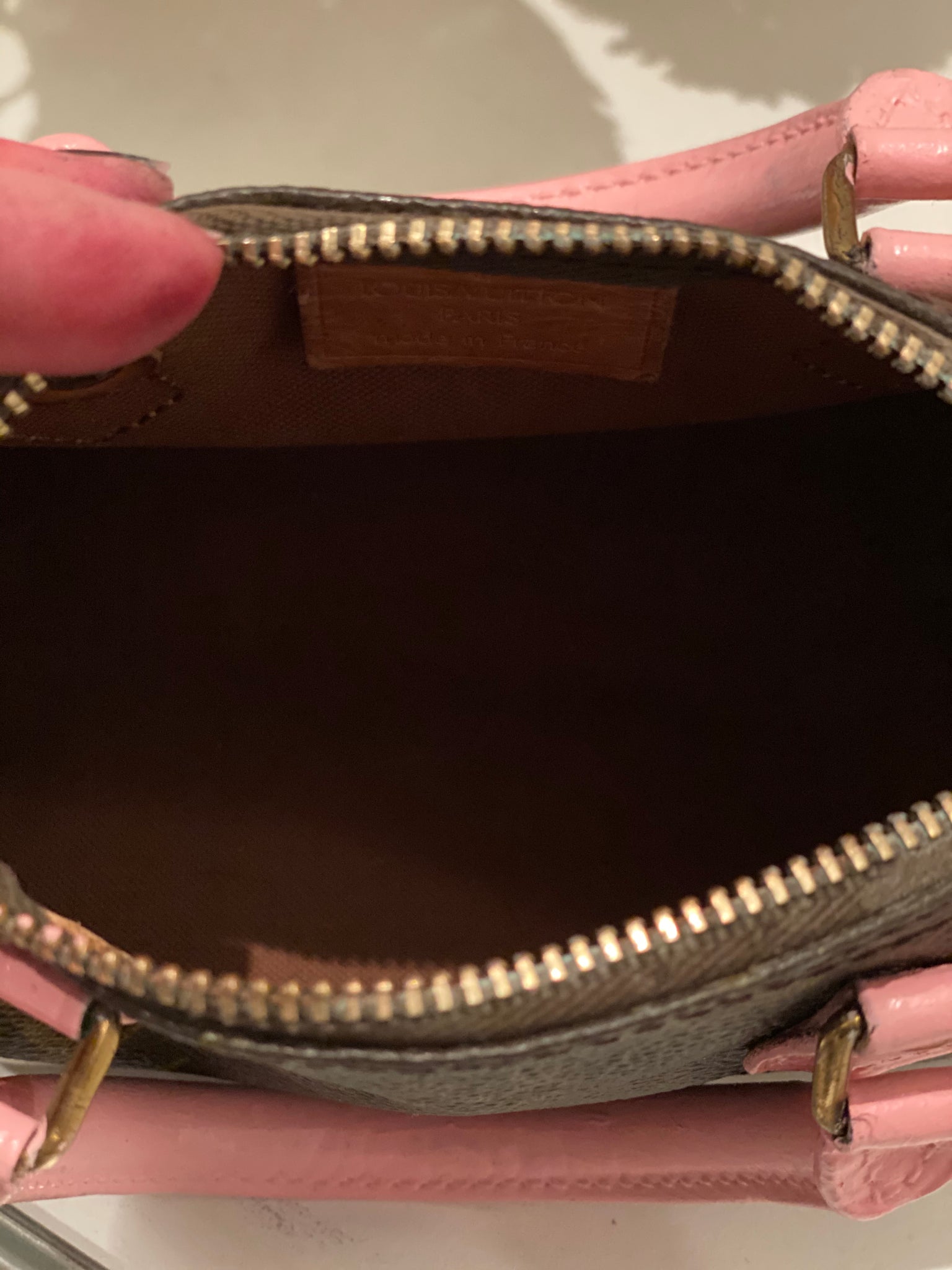 Speedy leather handbag Louis Vuitton Pink in Leather - 23564587